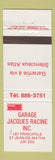 Matchbook Cover - Esso oil gas Garage Jacques Racine St Jean De Matha QC
