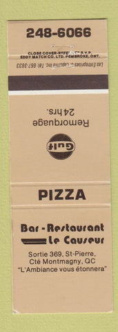 Matchbook Cover - Gulf oil gas Bar Restaurant Le Causeur pizza Montmagny QC