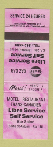 Matchbook Cover - Gulf oil gas Libre Service Riviere Du Loup QC WORN