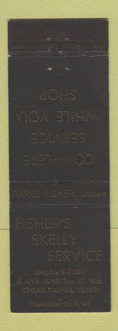 Matchbook Cover - Fisher's Skelly oil gas Cedar Rapids IA