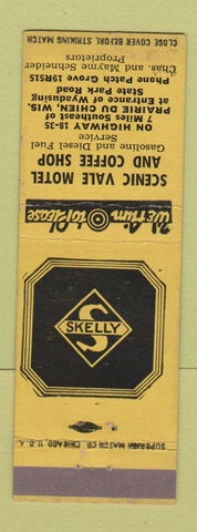 Matchbook Cover - Scenic Vale Motel Skelly oil gas Prairie Du Chien WI WEAR