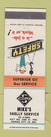 Matchbook Cover - Mike's Skelly oil gas Kansas City MO