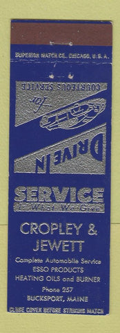 Matchbook Cover - Cropley Jewett Esso oil gas Bucksport ME