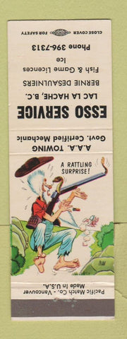 Matchbook Cover - Esso oil gas Lac La Hache BC hillbilly