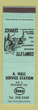 Matchbook Cover - A Hall Esso oil gas Tracadie NB