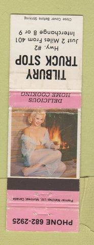 Matchbook Cover - Tilbury Truck Stop oil gas ON pinup WORN
