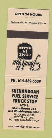 Matchbook Cover - Shenandoah Fuel Service oil gas Old Washington OH PEACH
