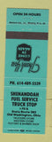 Matchbook Cover - Shenandoah Fuel Service oil gas Old Washington OH TEAL