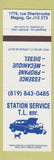 Matchbook Cover - Station Service oil gas Magog QC SAMPLE