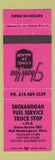 Matchbook Cover - Shenandoah Fuel Service oil gas Old Washington OH PINK