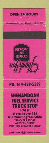 Matchbook Cover - Shenandoah Fuel Service oil gas Old Washington OH PINK