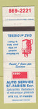 Matchbook Cover - Esso oil gas Auto Service St Fabien QC WEAR