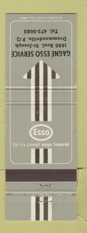 Matchbook Cover - Esso oil gas Gagne Drummondville QC