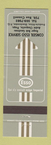 Matchbook Cover - Esso oil gas Conseil Sherbrooke QC WEAR