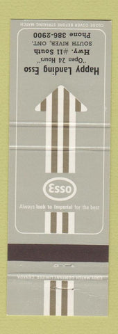 Matchbook Cover - Esso oil gas Happy Landing South River ON GREY #1