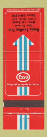 Matchbook Cover - Esso oil gas Happy Landing South River ON RED #2