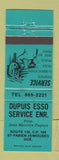 Matchbook Cover - Dupuis Esso oil gas St Fabien Rimouski QC