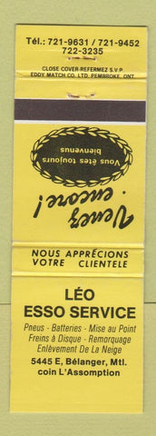 Matchbook Cover - Leo Esso oil gas Montreal QC YELLOW