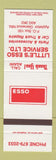 Matchbook Cover - Esso oil gas Little's Appleton Glenwood NF NL SAMPLE