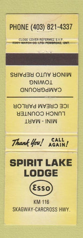 Matchbook Cover - Spirit Lake Lodge Esso oil gas