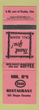 Matchbook Cover - Mr D's Esso oil gas Dryden ON RED