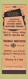Matchbook Cover - Sohio oil gas Thomas Merydith Cleveland OH