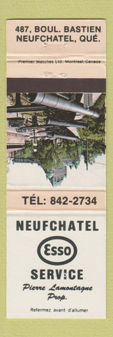 Matchbook Cover - Esso oil gas Neufchatel QC