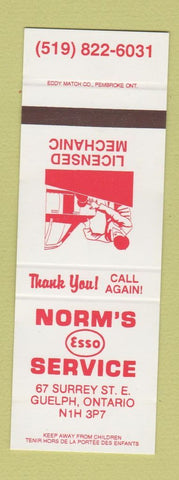 Matchbook Cover - Norm's Esso oil gas Guelph ON SAMPLE