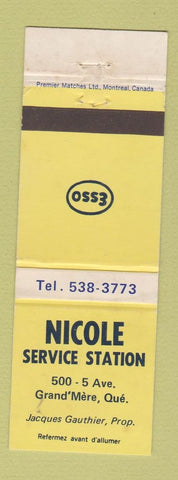 Matchbook Cover - Nicole Esso oil gas Grand Mere QC WEAR