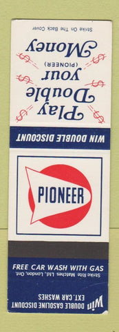 Matchbook Cover - Pioneer oil gas Car Wash Canada SAMPLE Brantford