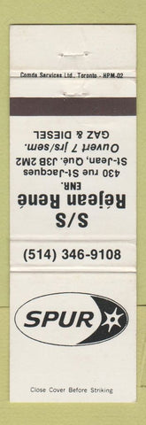 Matchbook Cover - Spur oil gas Rejean Rene St Jean QC