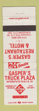 Matchbook Cover - Gasper's Restaurant Motel Skelly oil gas Kingdom City MO