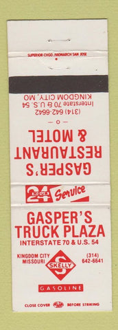 Matchbook Cover - Gasper's Restaurant Motel Skelly oil gas Kingdom City MO