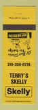 Matchbook Cover - Terry's Skelly oil gas YELLOW