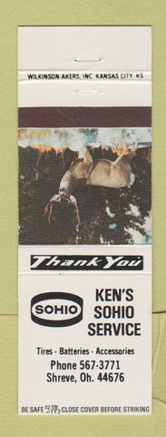 Matchbook Cover - Sohio oil gas Ken's Shreve OH