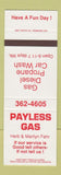 Matchbook Cover - Payless oil gas SAMPLE Canada
