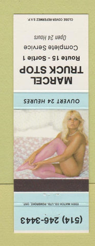 Matchbook Cover - Marcel Truck Stop oil gas QC pinup