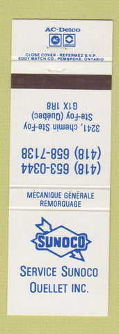 Matchbook Cover - Sunoco oil gas Ouellet Ste Foy QC