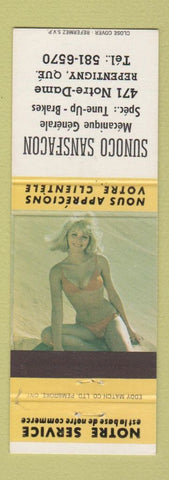 Matchbook Cover - Sunoco oil gas Sansfacon Repentigny QC pinup