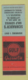 Matchbook Cover - Gulf oil gas Schrader's Rochester NY
