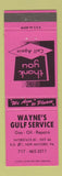 Matchbook Cover - Wayne's Gulf oil gas New Milford PA