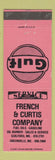 Matchbook Cover - Gulf oil gas French & Curtis Greenville ME Guilford