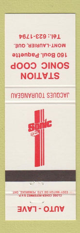 Matchbook Cover - Sonic oil gas COOP Mont Laurier QC