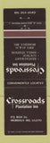 Matchbook Cover - Crossroads Plantation Inn Moberly MO CREASED