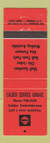 Matchbook Cover - Shell oil gas Calder SK