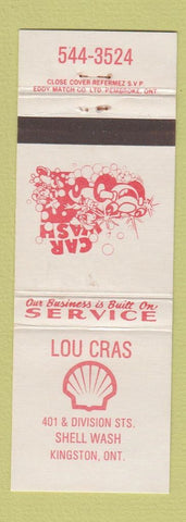 Matchbook Cover - Lou Cras Shell oil gas Kingston ON