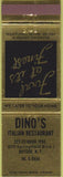 Matchbook Cover - Dino's Italian Restaurant Bayside NY