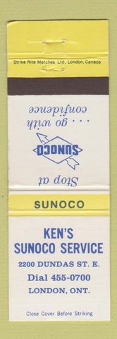 Matchbook Cover - Sunoco oil gas Ken's London ON WEAR