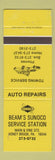 Matchbook Cover - Beam's Sunoco oil gas Honey Brook PA