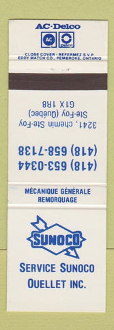 Matchbook Cover - Sunoco oil gas Ste Foy QC